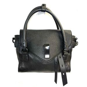 Joy Gryson Nyla Black Pebbled Leather Satchel Bag - image 1